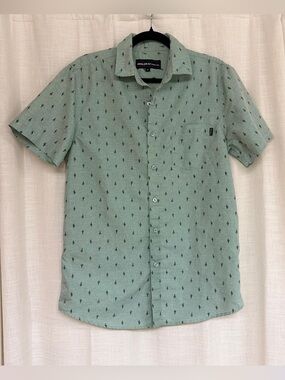 Molokai Surf Co Men’s Mint Green Short-Sleeve Button-Down Shirt